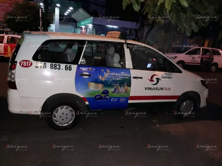 bảo việt life quảng cáo trên taxi