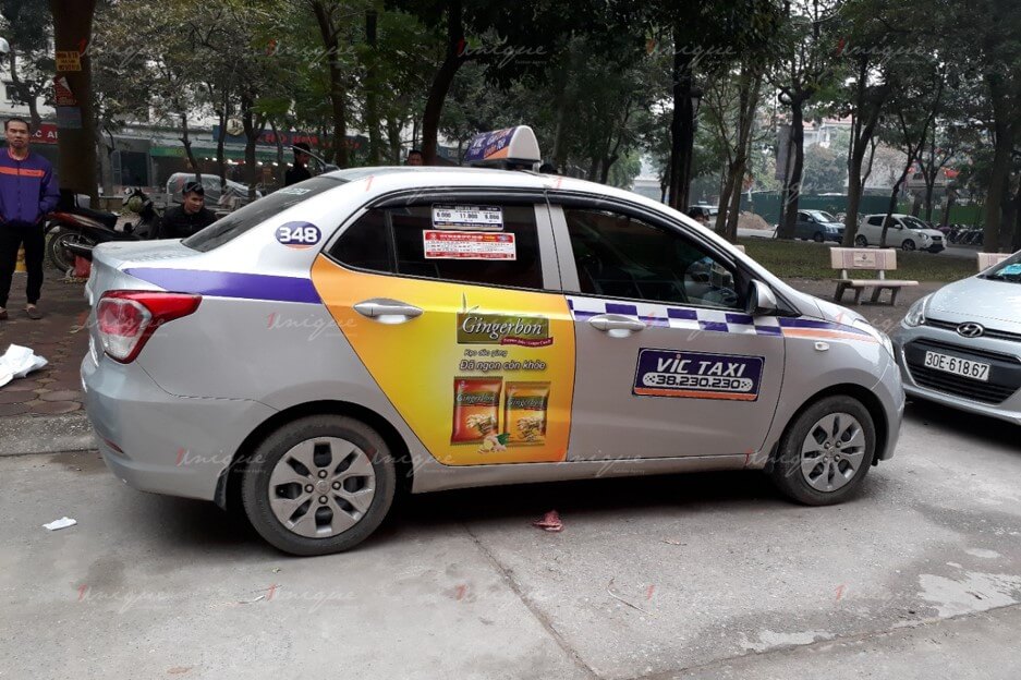 quảng cáo trên taxi vic