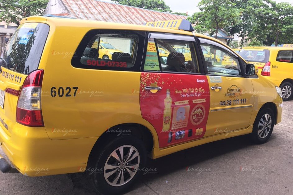 quảng cáo trên taxi cho dầu cá ranee