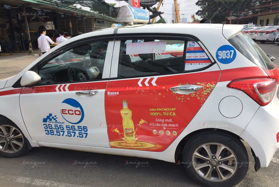 quảng cáo trên taxi cho dầu cá ranee