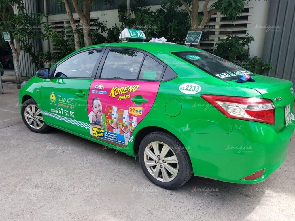 Quảng cáo trên taxi của Koreno 