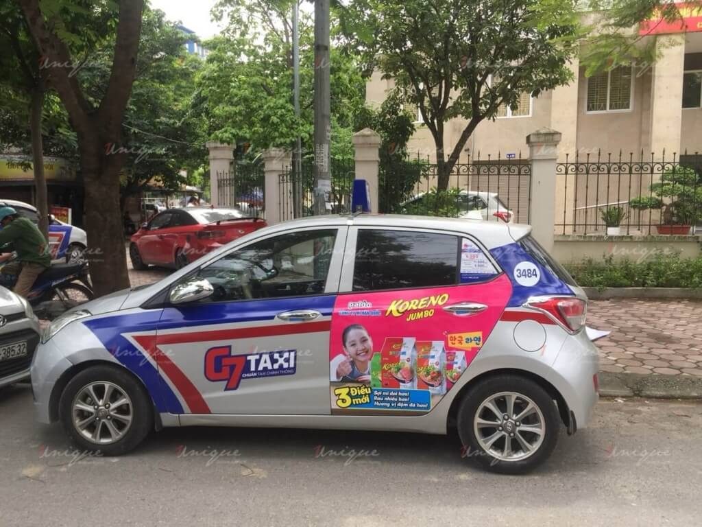 Quảng cáo trên taxi của Koreno