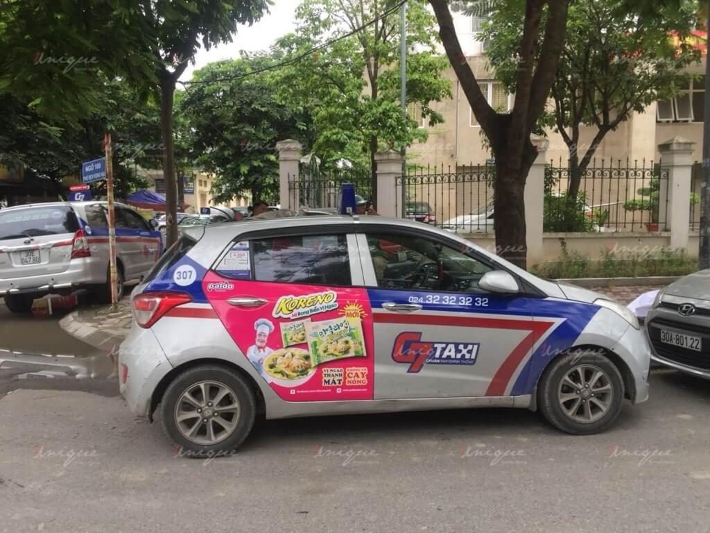 Quảng cáo trên taxi của Koreno