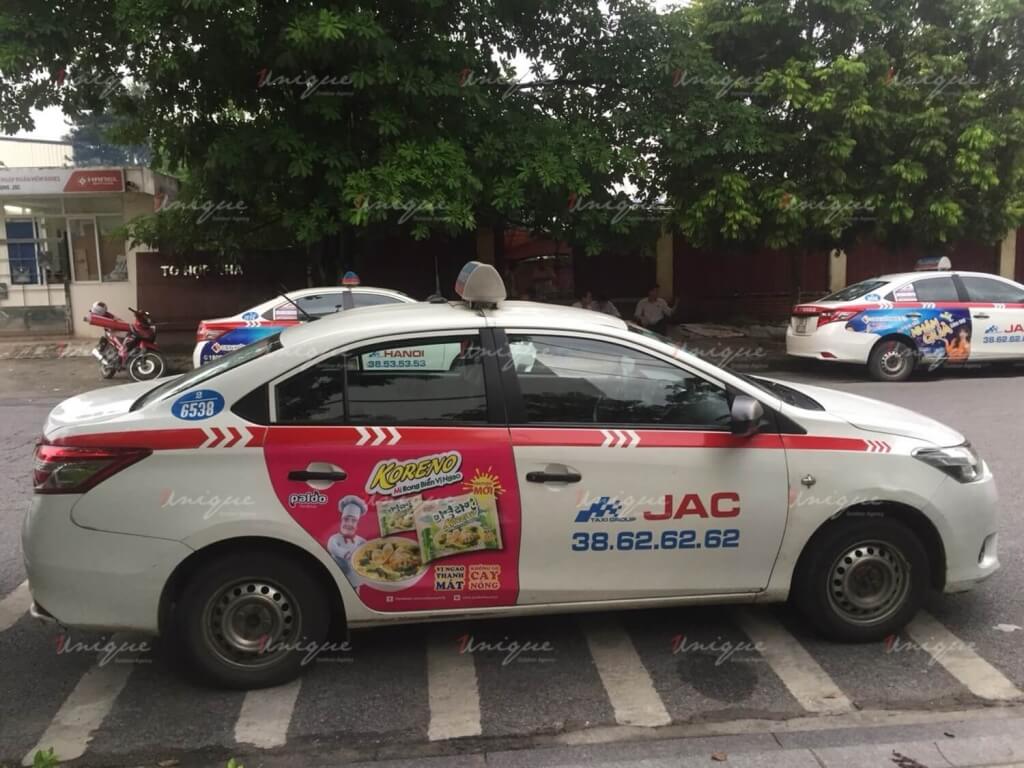 Quảng cáo trên taxi của Koreno 