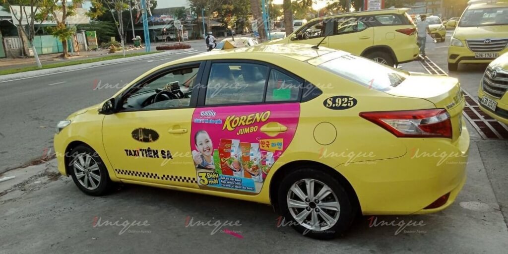 Quảng cáo trên taxi của Koreno 