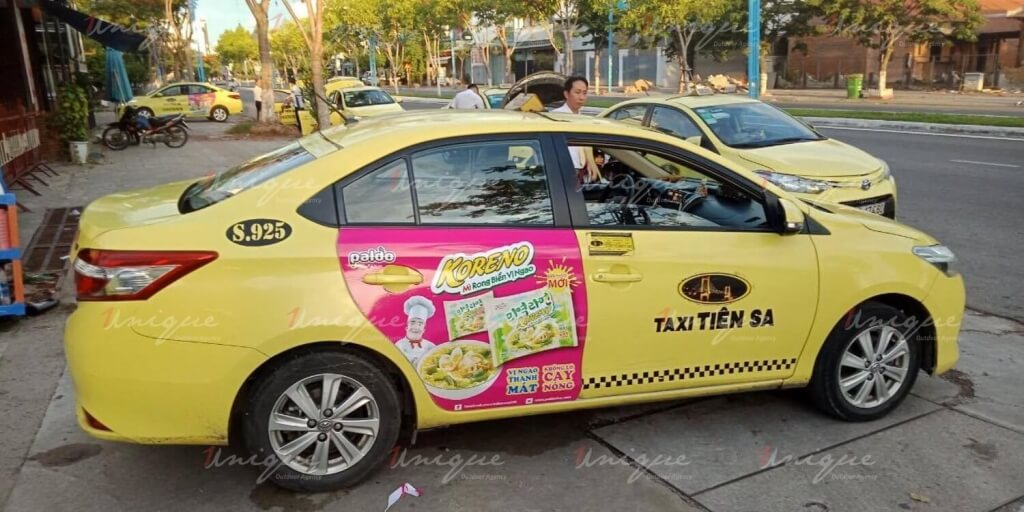 Quảng cáo trên taxi của Koreno 