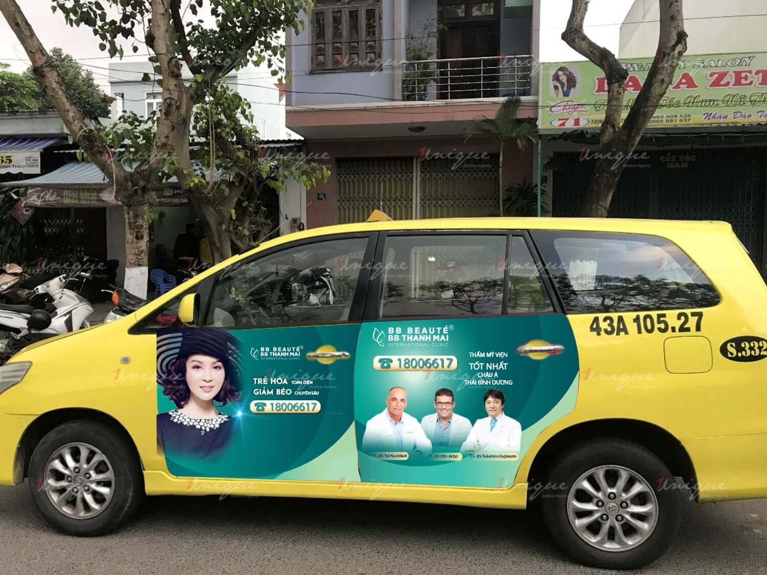 Quảng cáo trên taxi Tiên Sa