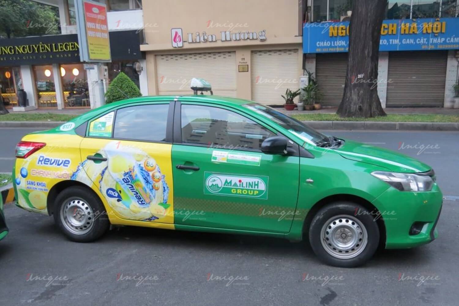 quảng cáo trên taxi mai linh